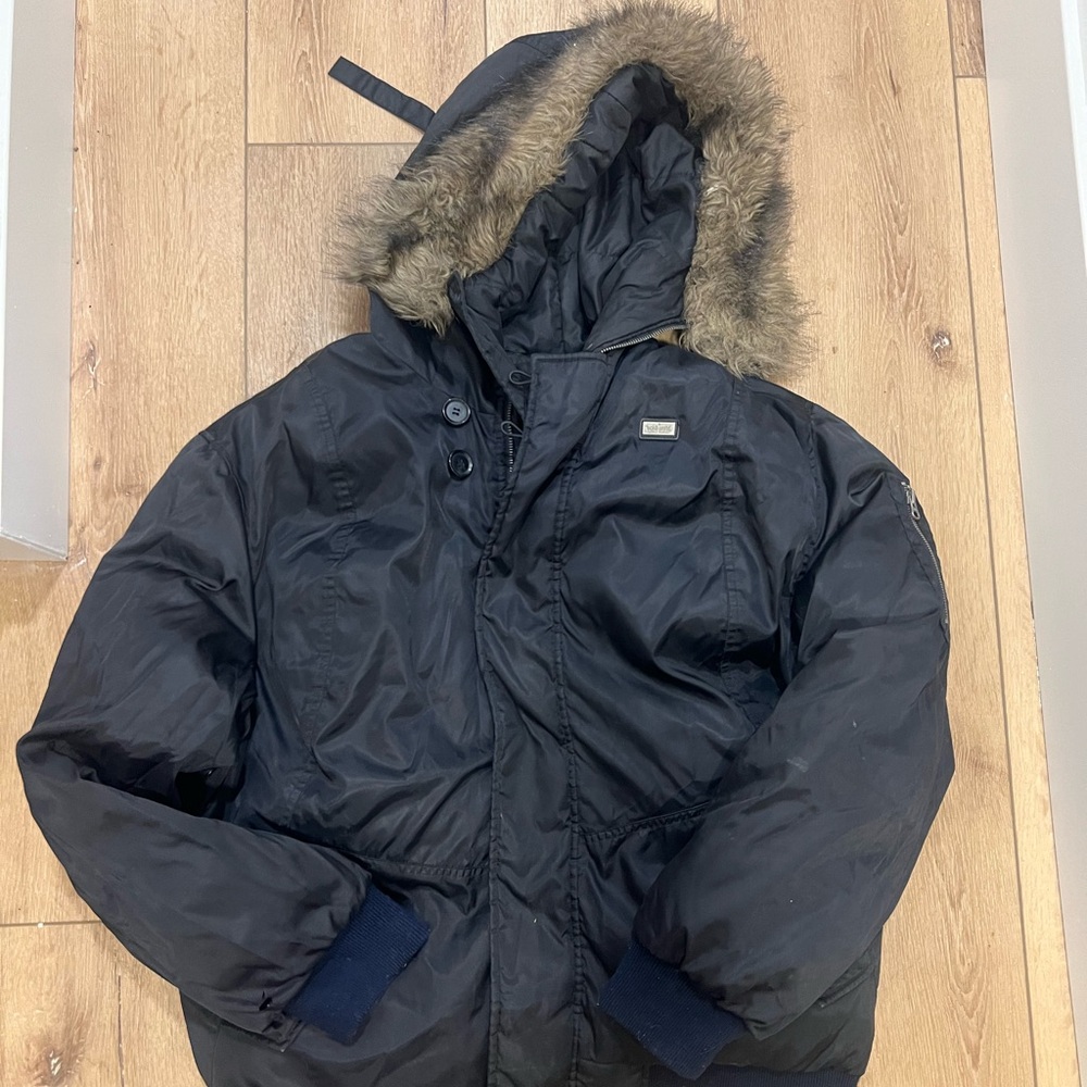 Echo Unlimited puffer jacket with fur hood
